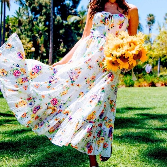 WAYF Timber Tiered Buster Midi Floral Dress - Size Small - Picture 2 of 12